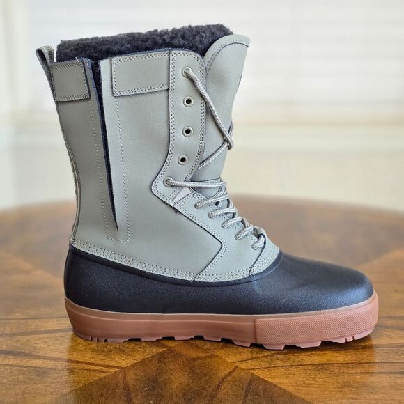 DC Reach Snow Boots Grey Black Men's Size 9 Primaloft Fur Insulated Lace-Up New - Picture 7 of 15